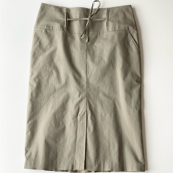 Reiss Dresses & Skirts - Y2K Reiss skirt 8 utility pleat pencil vintage khaki green tie cotton-spandex